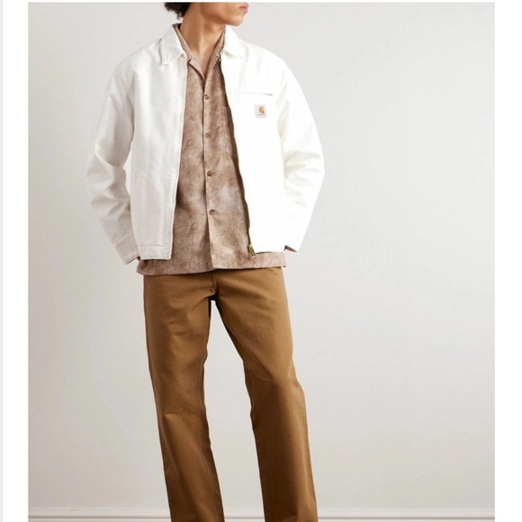 Carhartt WIP Detroit Corduroy Trim Jacket White XL - Picture 3 of 10